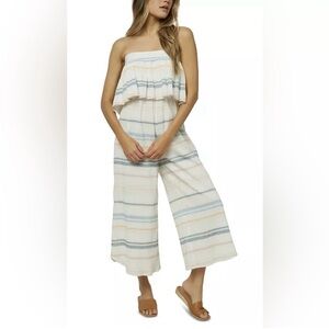 O’Neill surf brand jumpsuit. Striped Cream Jumpsuit